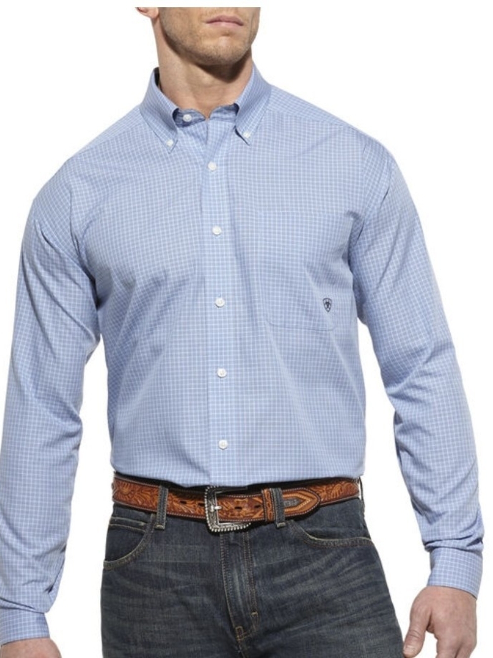 Ariat Light Blue Men's Button-Down Shirt